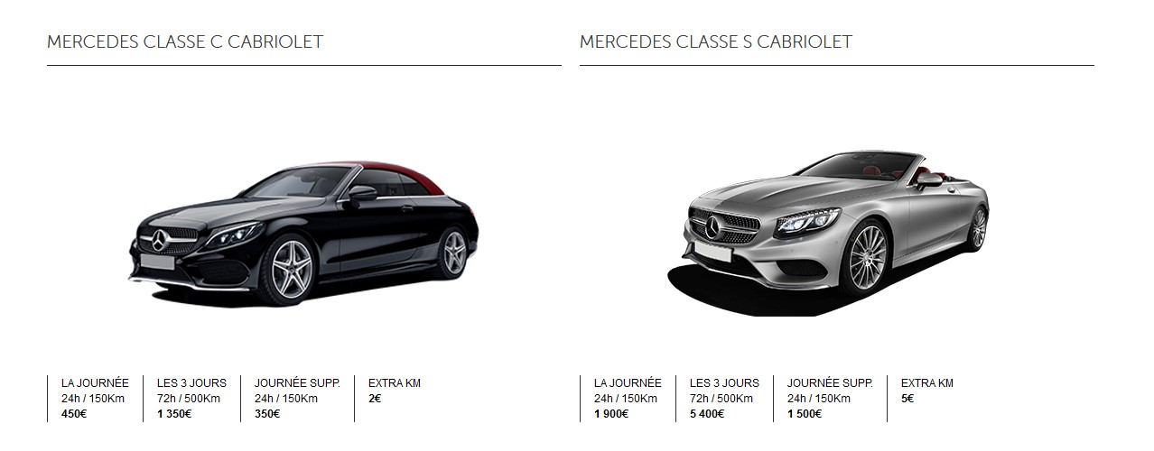 Mercedes coupé à louer Paris